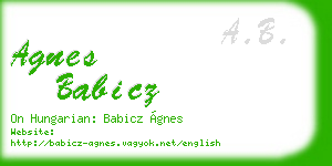 agnes babicz business card